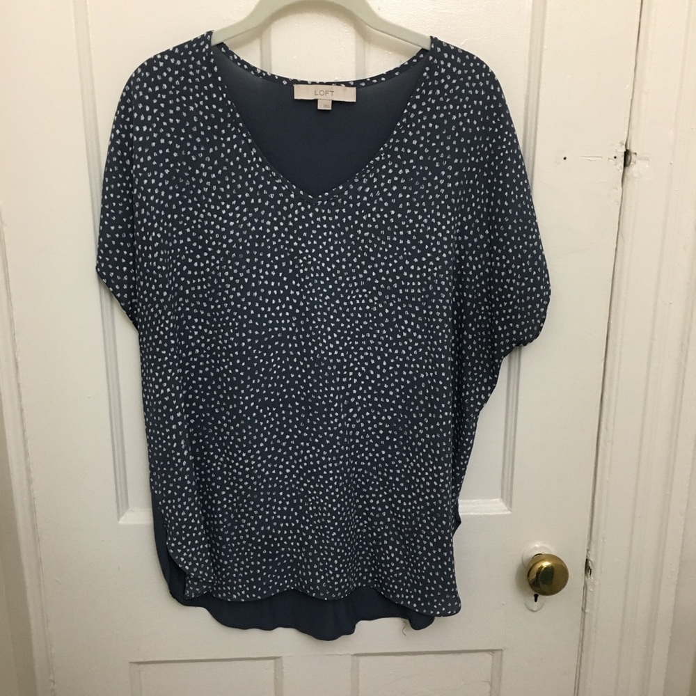 LOFT Mixed Media Pattern Top